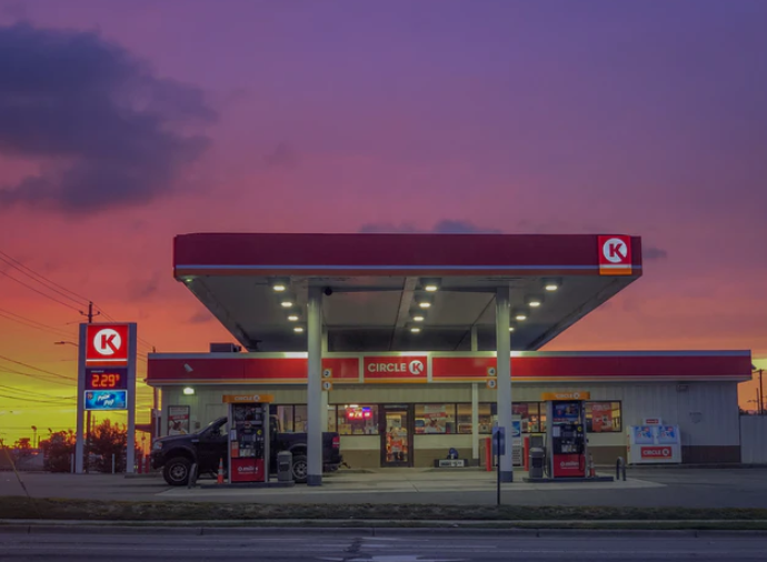 Gas station at dusk